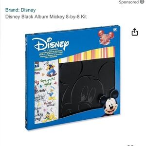 NIB Disney Black‎ Embossed Mickey Mouse Scrap Book Keep in touch 8x8